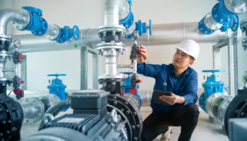 Engineering, water pressure adjustment, industry, workers, water treatment station